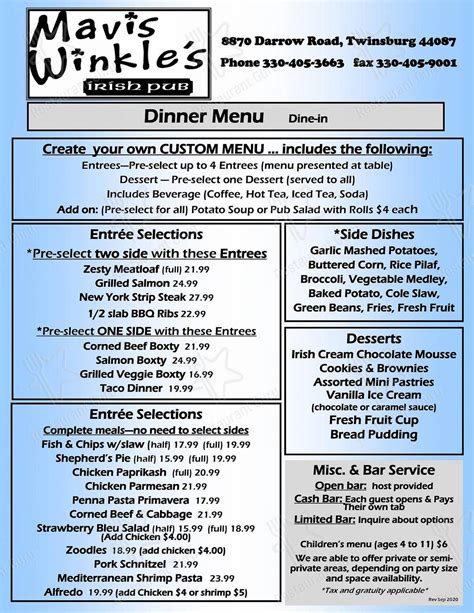 mavis winkles twinsburg menu com (330) 405-3663